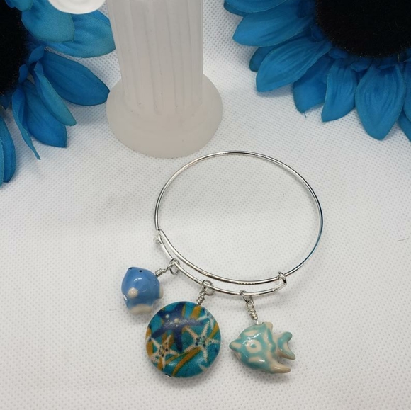 Ocean Themed Bangle - Picture 2 of 2